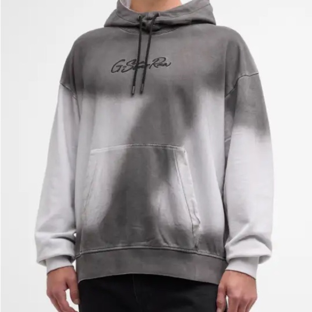 G-Star Raw Hard Sprayed Hooded Loose Sweater Black and White  Hoodie NWT $150